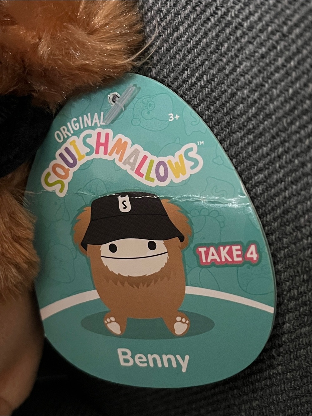 Squishmallows Benny 3.5” Plush - Brown with Black Hat - Picture 2 of 3